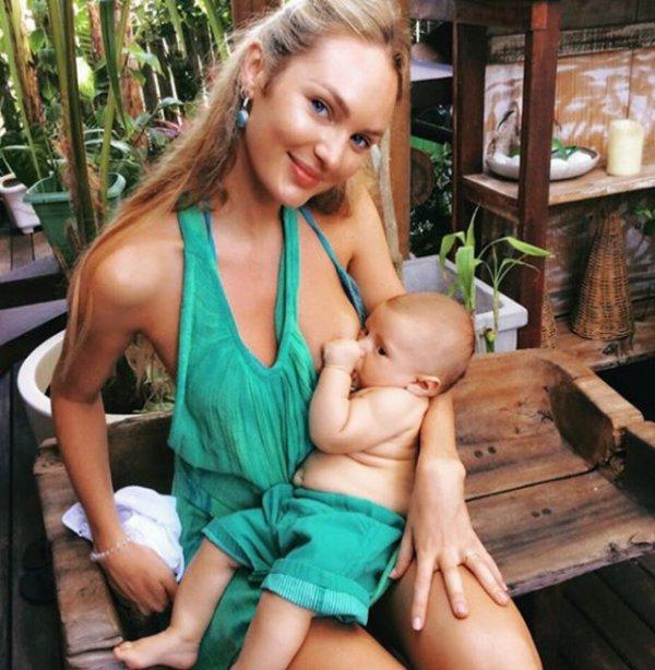 Candice Swanepoel'den emzirme pozu