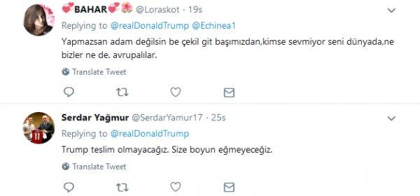 Trump'ın sözlerine Türk kullanıcılarından cevap