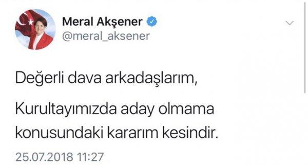 İP Genel Başkanı Meral Akşener oldu