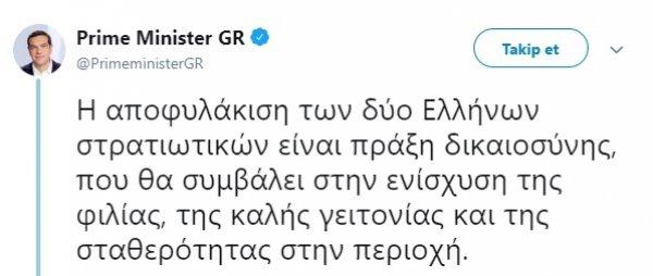 Çipras: Askerlerin serbest kalması dostluğu pekiştirecek