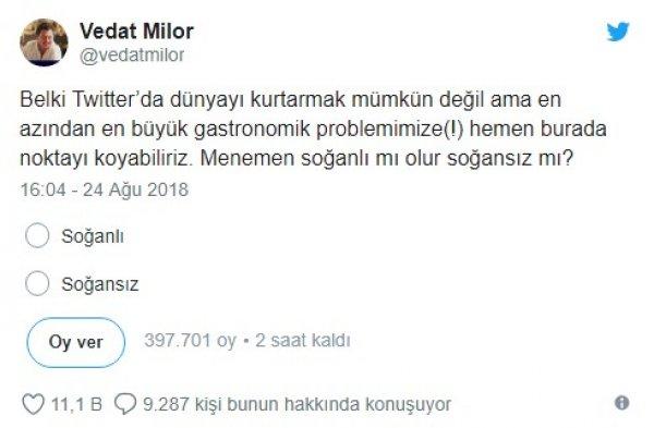 Günün tartışma konusu: Soğanlı/Soğansız Menemen