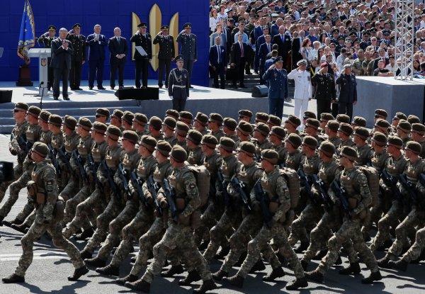 Ukrayna Bağımsızlık Günü kutlamalarında ABD bayrakları