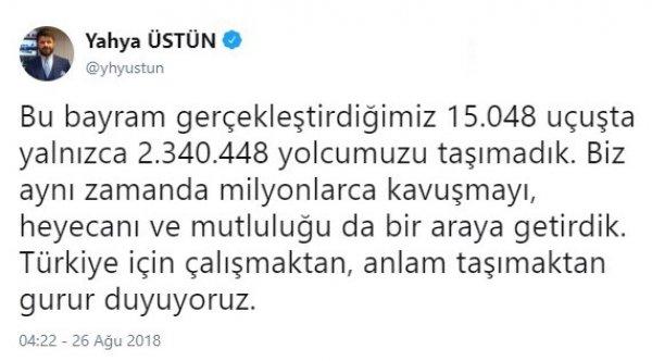 THY bayramda 15 bin 48 uçuş gerçekleştirdi