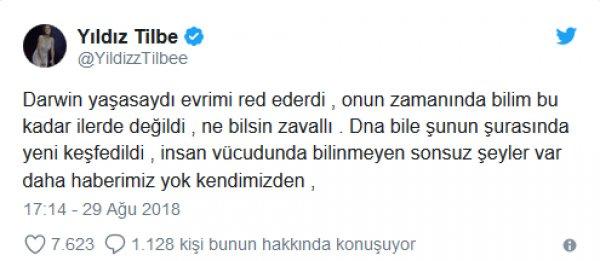Yıldız Tilbe'den ilginç Darwin tweeti