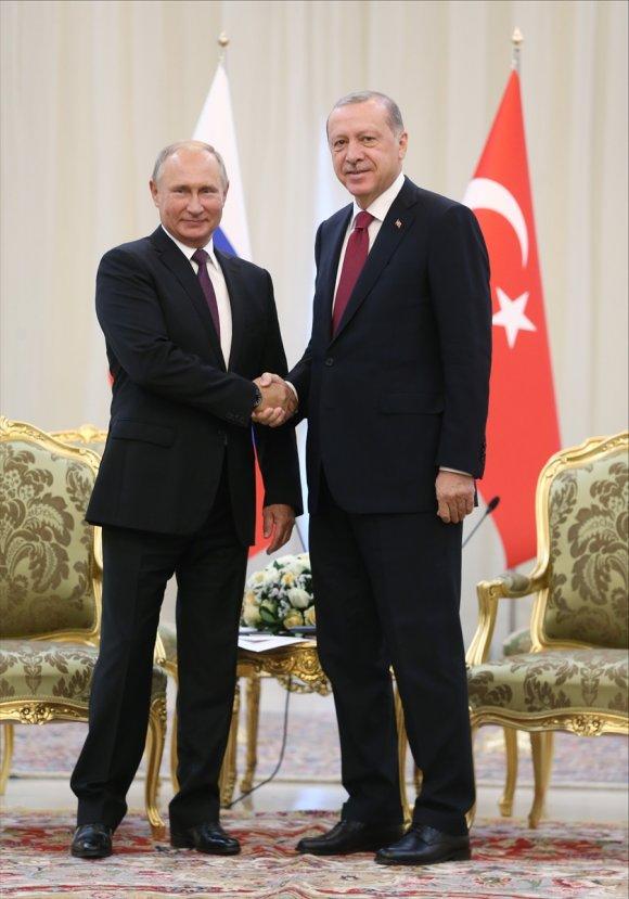 Erdoğan ve Putin Tahran'da buluştu