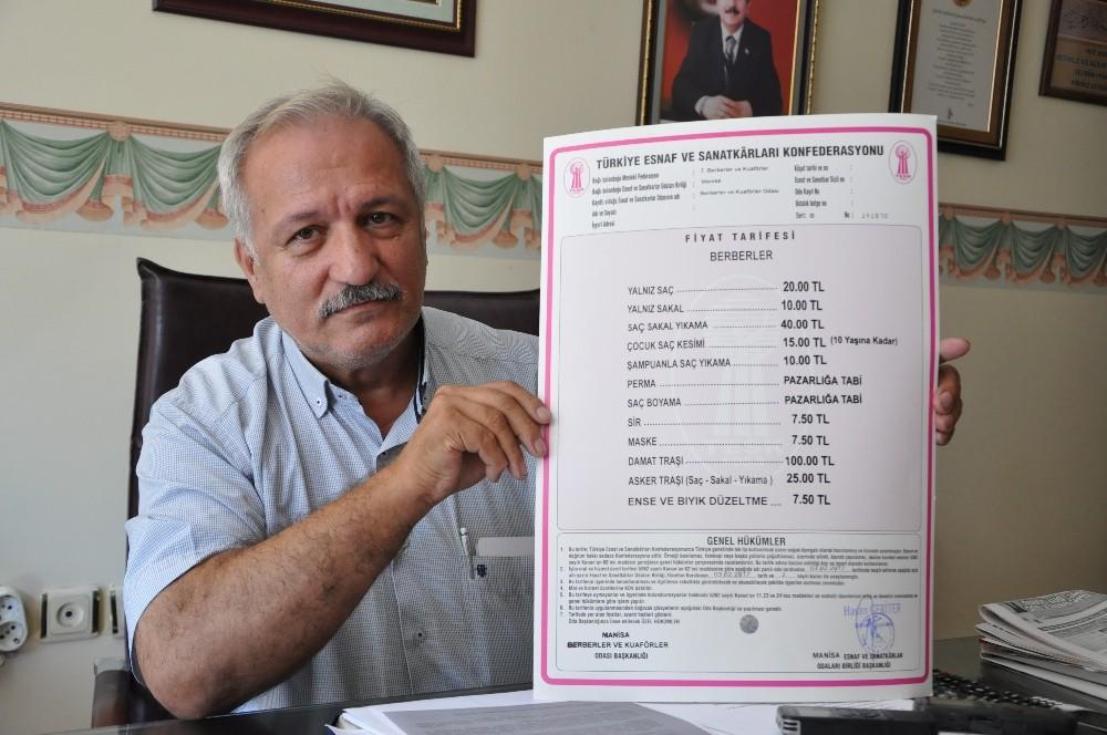 Manisa'da berberler zam yaptı