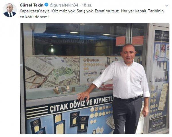 Cuma namazını unutan Gürsel Tekin ekonomiye saldırdı