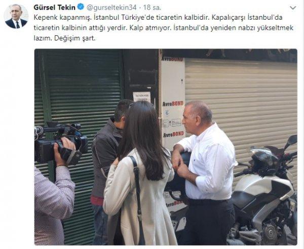 Cuma namazını unutan Gürsel Tekin ekonomiye saldırdı