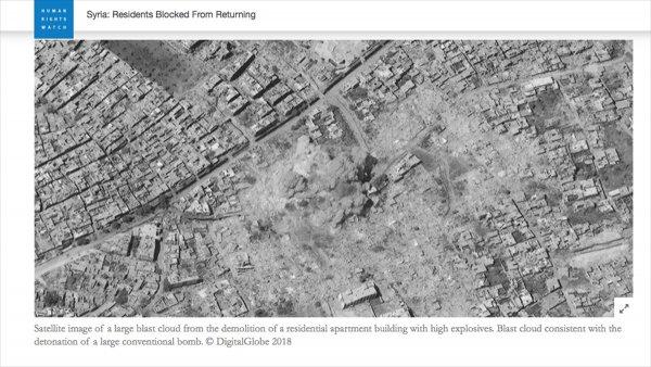 Esad rejimi yerlerinden edilenlerin evlerini yıkıyor