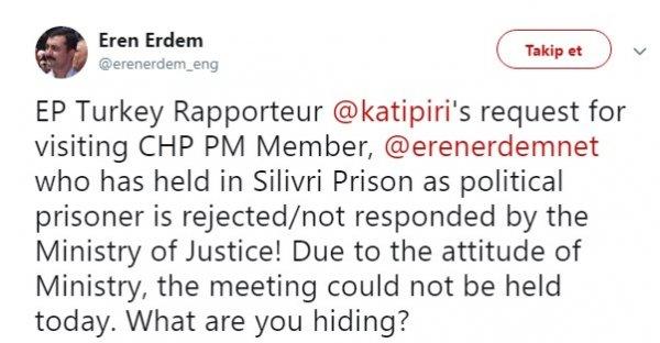 Kati Piri Eren Erdem için çabalıyor