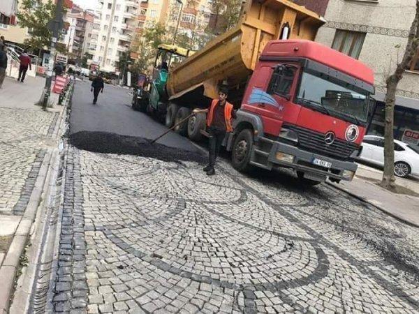 Kartal'da skandal asfalt çalışması