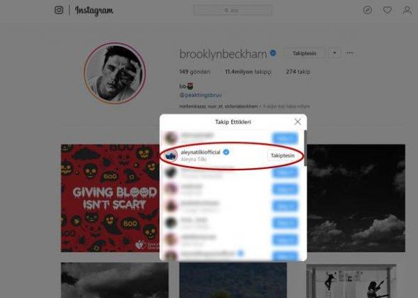 Aleyna Tilki David Beckham'ın oğlu ile takipleşiyor