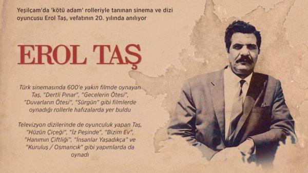 Türk sinemasının ustası Erol Taş yad edilecek