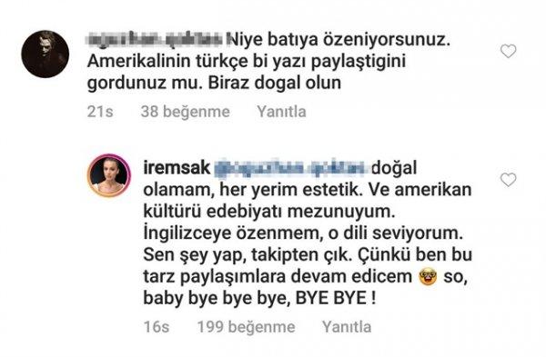İrem Sak'tan estetik yorumu