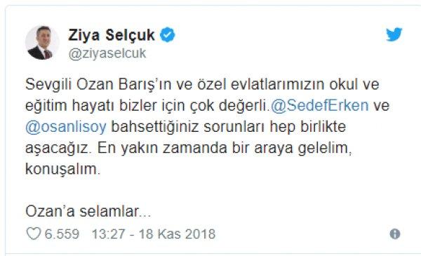 Bakan Selçuk'tan Ogün Sanlısoy'a: Sorunları çözelim