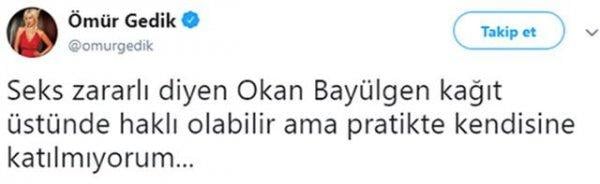Ömür Gedik'ten Okan Bayülgen'e cevap
