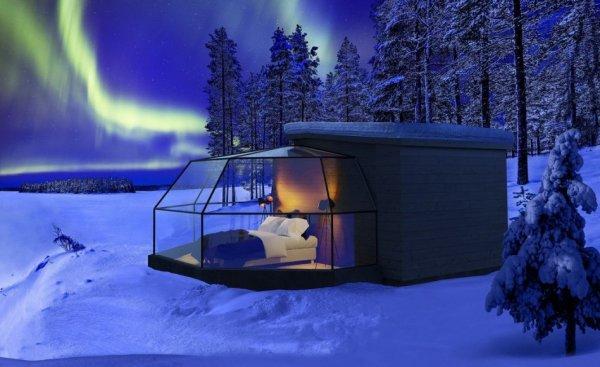 Belgesel gibi tatil: Buz evlerinde Kuzey Işıkları