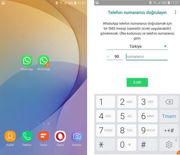 Samsung telefonlarda iki WhatsApp hesabı kullanma