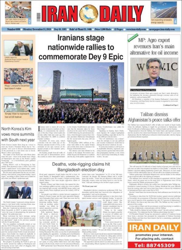 2018’in son gününde dünya manşetleri