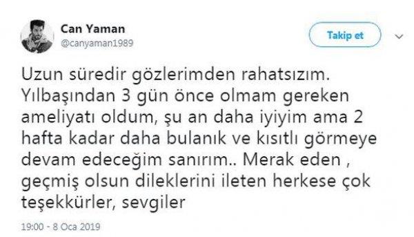 Can Yaman ameliyat oldu