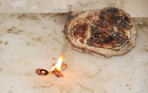 Bayburt Aydıncık'ta kömür diye kehribar yaktılar