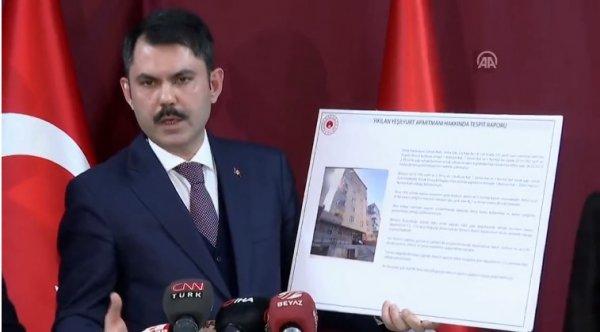 Bakan Kurum çöken bina ile ilgili konuştu