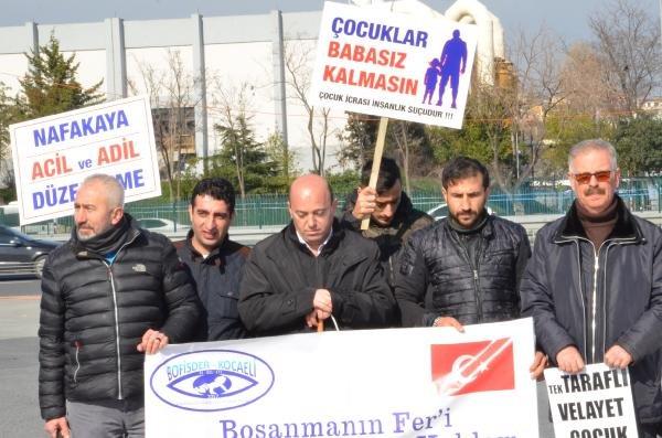 Nafaka mağdurları eylem yaptı