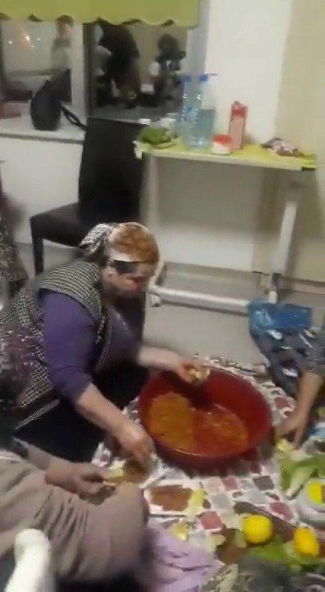 Çorum'da hastane odasında çiğ köfte partisi