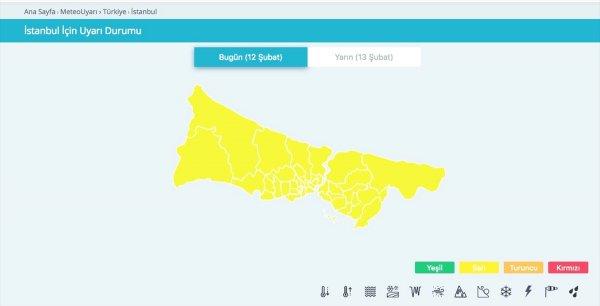 Renk kodlu ilk meteorolojik uyarı yapıldı