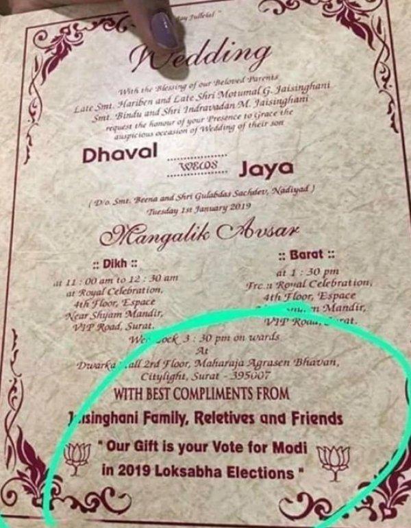 Hint düğününde Modi'ye 'oy' çağrısı