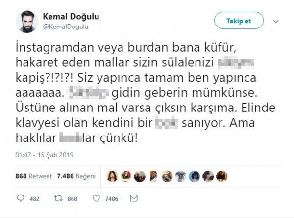 Kemal Doğulu ağır küfürler etti