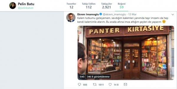 Pelin Batu'nun ilk like'ı İmamoğlu'na