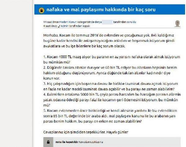 Eşinden boşanmak isteyen kadının tepki çeken nafaka listesi