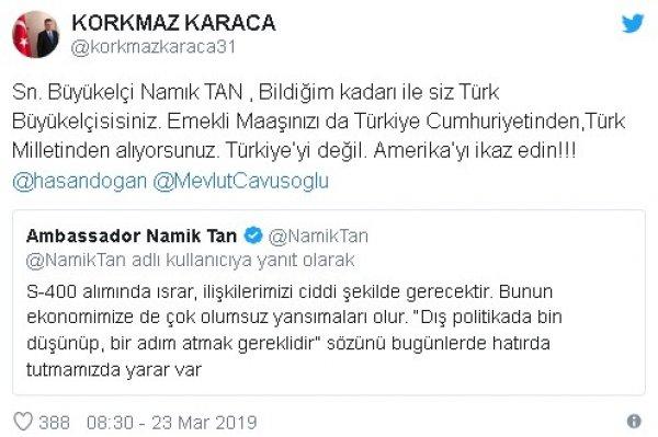 ABD kızmasın diyen büyükelçiye: Maaşın Türk milletinden
