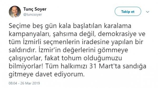 Tunç Soyer'den masonluk savunması