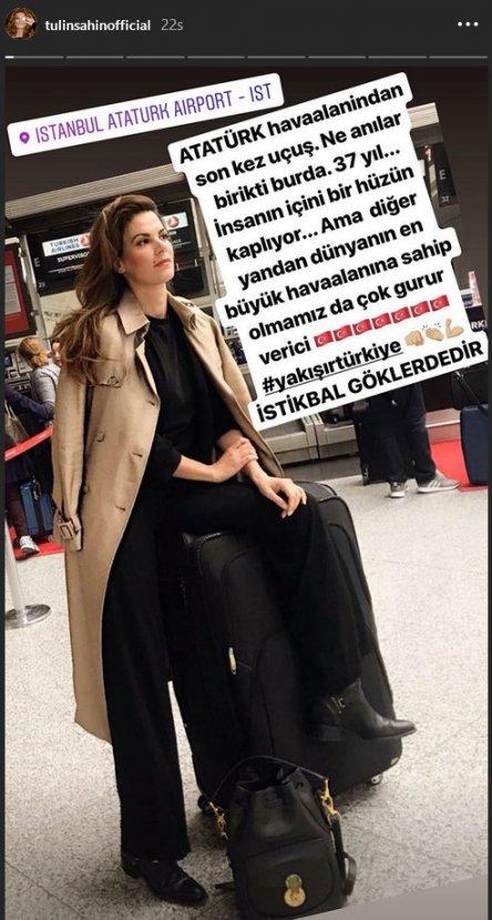 Tülin Şahin’den Atatük Havalimanı paylaşımı