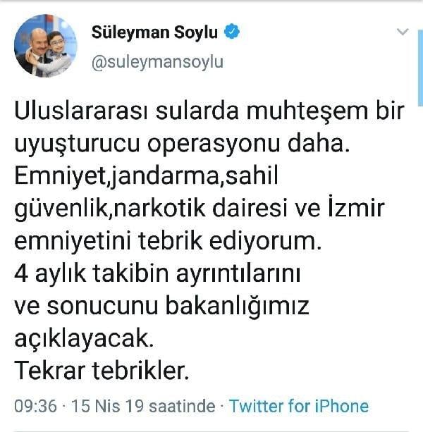 İçişleri Bakanlığı: 5 ton toz esrar ele geçirildi