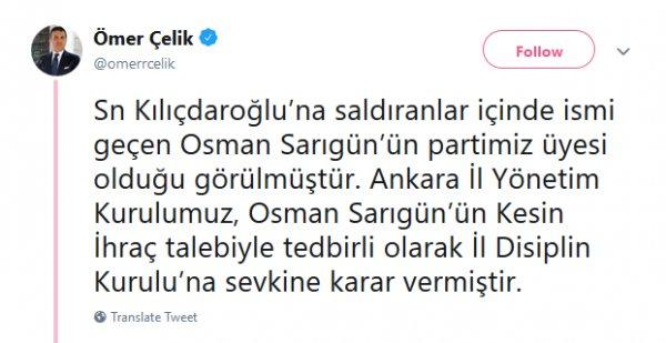 Kılıçdaroğlu'na saldıran kişilerden biri AK Parti üyesi