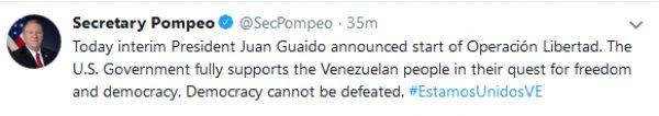 Venezuela'daki darbe yanlılarından mutluluk gözyaşı