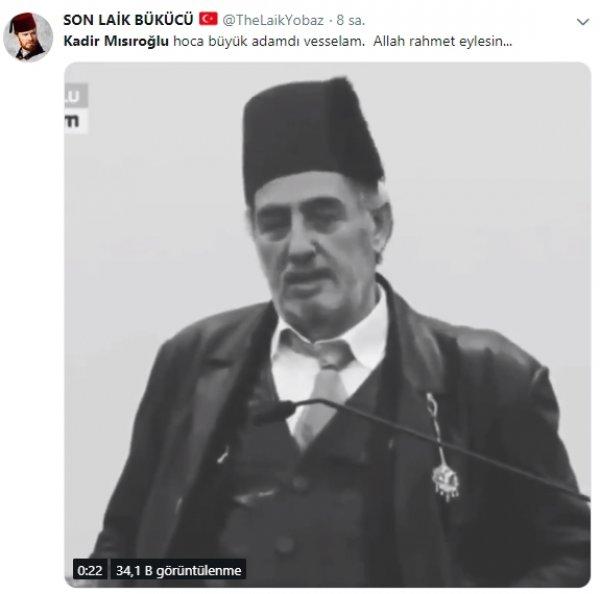 Kadir Mısıroğlu'nun ölümünün ardından yorumlar