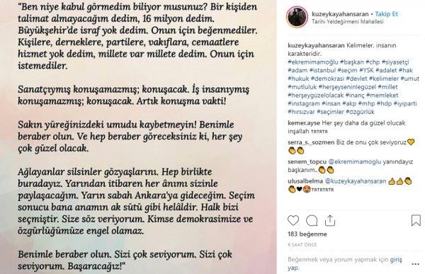 Ekrem İmamoğlu'na destek veren sanatçılar