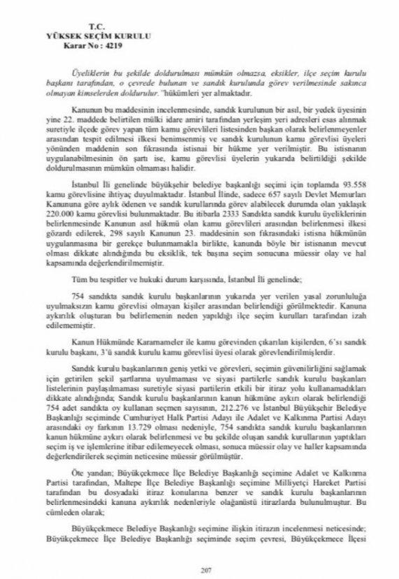 YSK'nın gerekçeli kararından detaylar