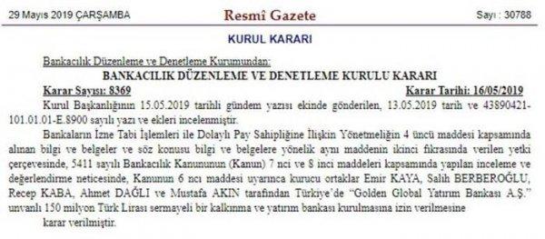 BBDK onay verdi: Yeni banka kuruldu