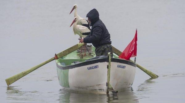 8 yıldır Adem Amca'yı ziyaret eden leylek bu yıl eşiyle geldi