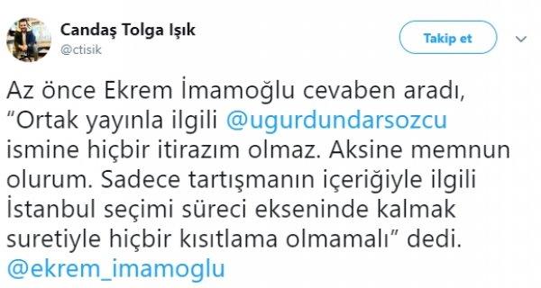 Binali Yıldırım'ın tercihi Uğur Dündar