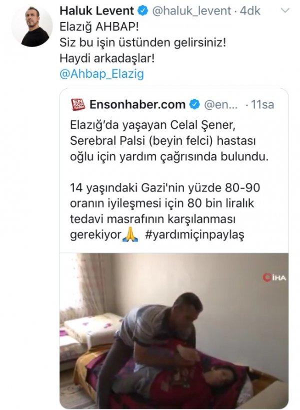 Haluk Levent bu kez küçük Gazi için çağrıda bulundu