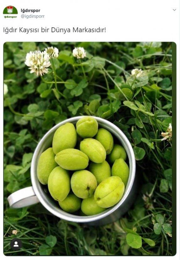 Iğdırspor'un kayısı paylaşımı olay yarattı