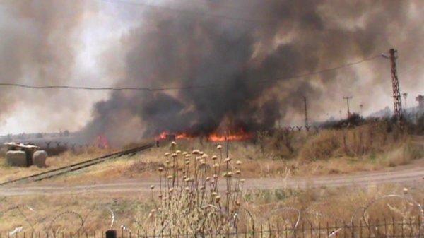 Sınırda çıkan yangın söndürüldü
