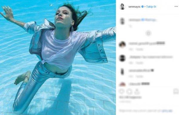 Serenay Sarıkaya'dan su altı pozları