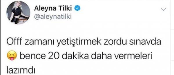 Aleyna Tilki'den üniversite sınavı isyanı